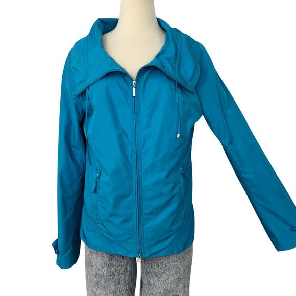 Escada Lightweight Windbreaker Jacket Full Zip Blue 40 (US 10) - Picture 1 of 14
